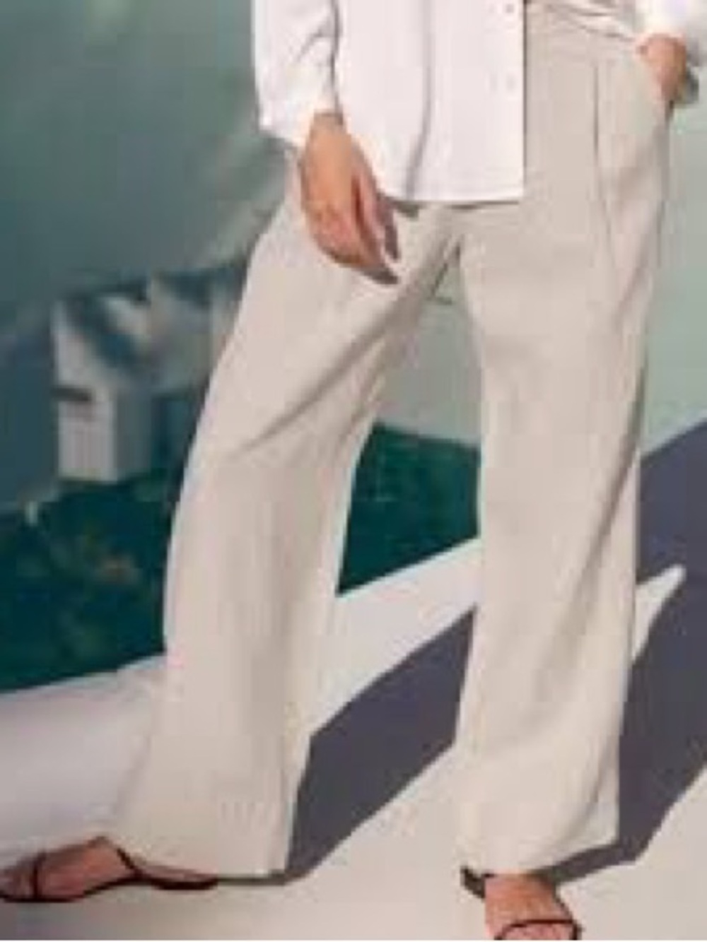 AYR linen tan trousers sz M